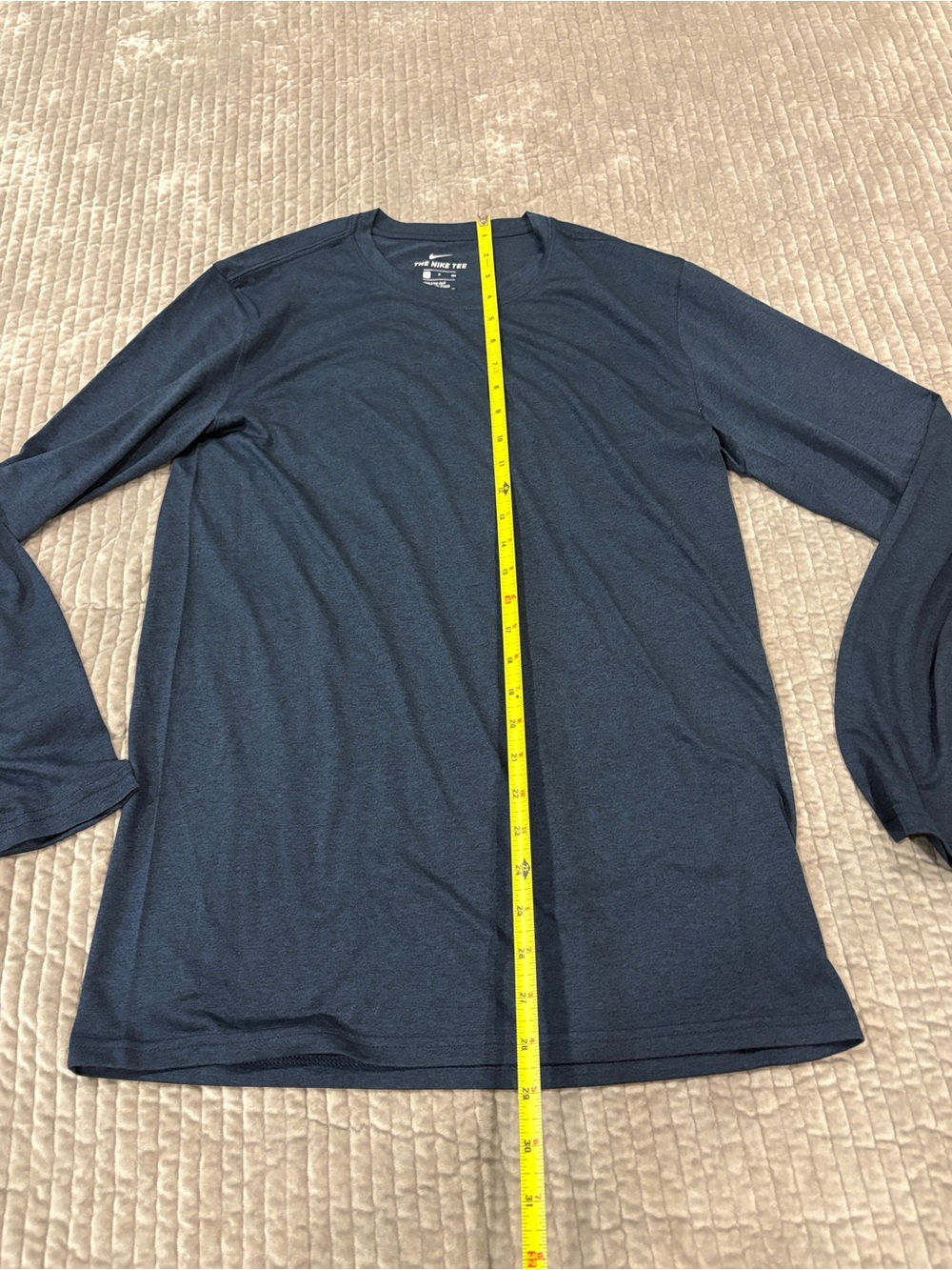 Nike Men's Long Sleeve Performance Tee - Navy - Picture 3 of 4